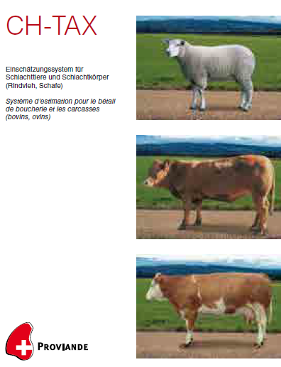 Brochure CH-TAX Système d’estimation pour le bétail de boucherie et les carcasses Layout CH TAX